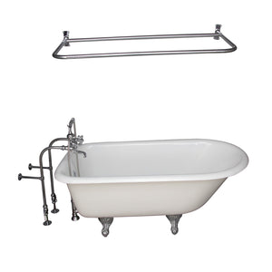Brocton 65″ Cast Iron Roll Top Tub Kit – Polished Chrome Accessories