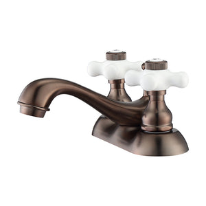 Donata 4" Centerset Lavatory Faucet with Porcelain Cross Handles