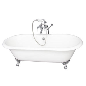 Duet 67″ Cast Iron Double Roll Top Tub Kit – Polished Chrome Accessories