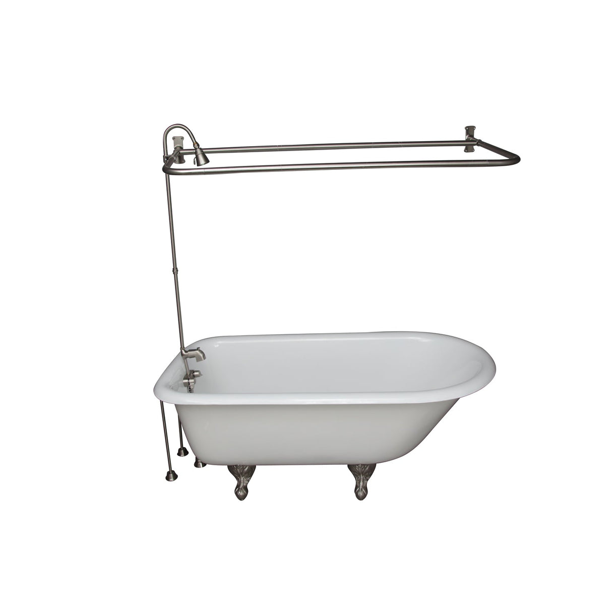 Antonio 55" Cast Iron Roll Top Tub Kit-Brushed Nickel Accessories