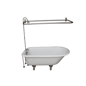 Antonio 55" Cast Iron Roll Top Tub Kit-Brushed Nickel Accessories