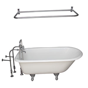 Brocton 65″ Cast Iron Roll Top Tub Kit – Polished Chrome Accessories