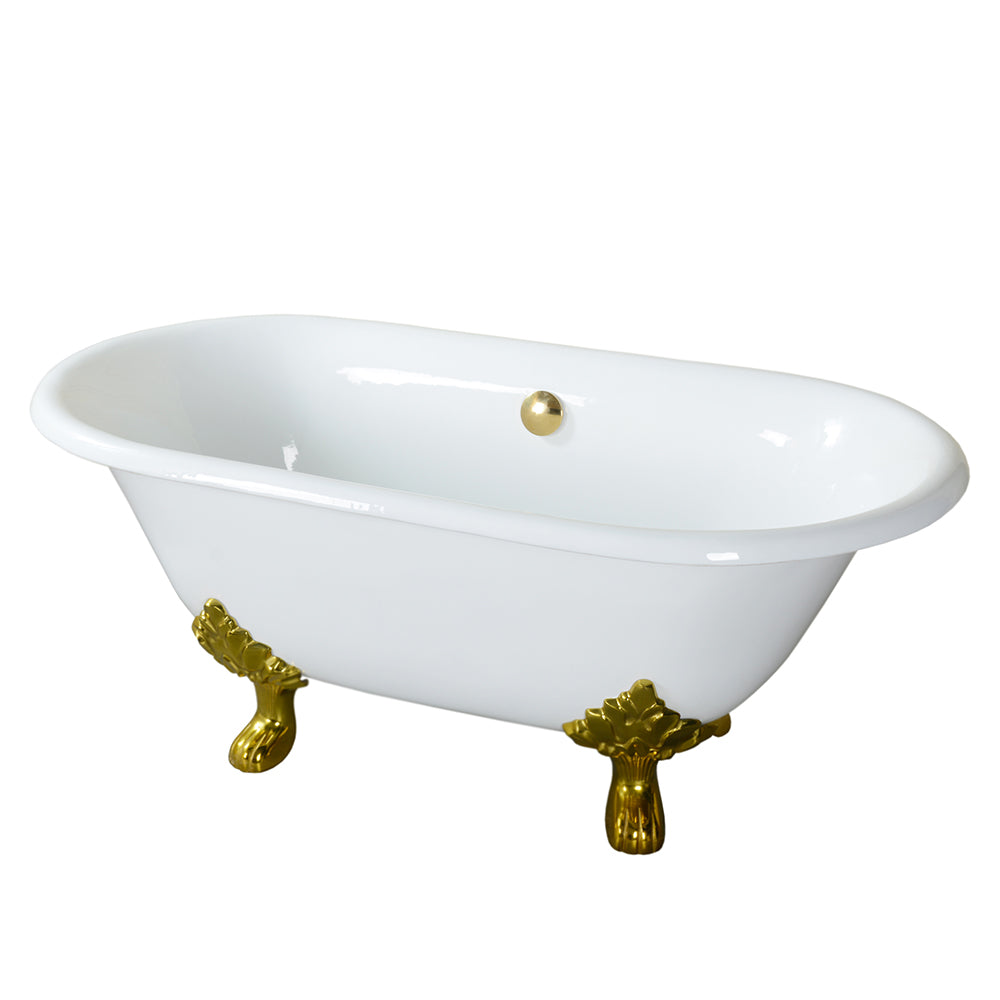 Dawson 61" Cast Iron Double Roll Top Tub
