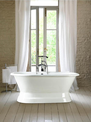 Cromwell 66" Cast Iron Double Roll Top Tub on Base