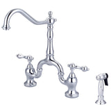 Carlton Kitchen Bridge Faucet with Metal Lever Handles