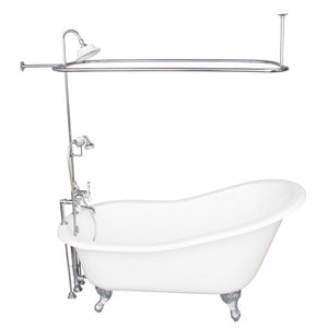 Icarus 67″ Cast Iron Slipper Tub Kit – Polished Chrome Accessories