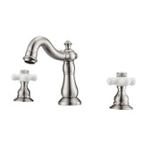 Aldora Widespread Lavatory Faucet with Porcelain Cross Handles