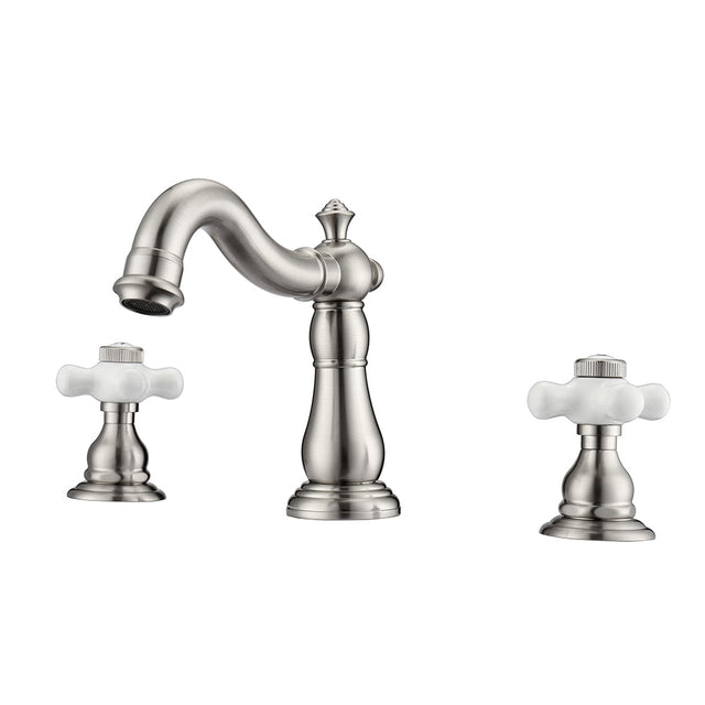 Aldora Widespread Lavatory Faucet with Porcelain Cross Handles