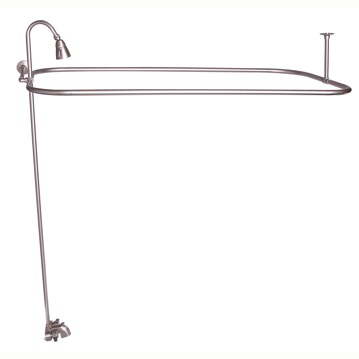 Antonio 55" Cast Iron Roll Top Tub Kit-Brushed Nickel Accessories