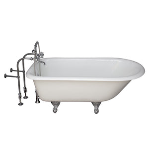 Brocton 65″ Cast Iron Roll Top Tub Kit – Polished Chrome Accessories