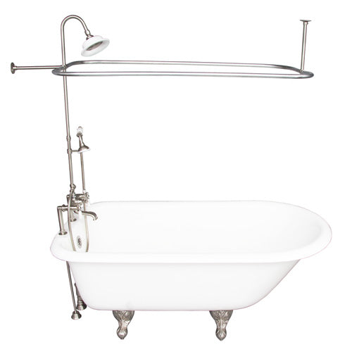 Cadmus 67″ Cast Iron Roll Top Tub Kit – Brushed Nickel Accessories