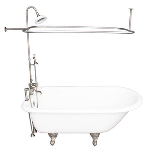 Cadmus 67″ Cast Iron Roll Top Tub Kit – Brushed Nickel Accessories