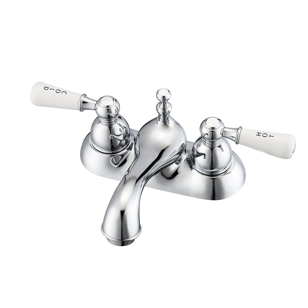 Donata 4" Centerset Lavatory Faucet with Porcelain Lever Handles