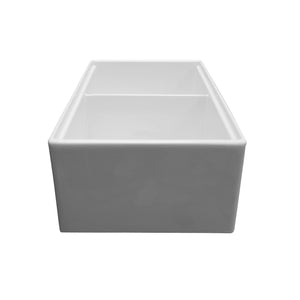 Maxwel 33" Double Bowl Apron-Front Sink with Ledge