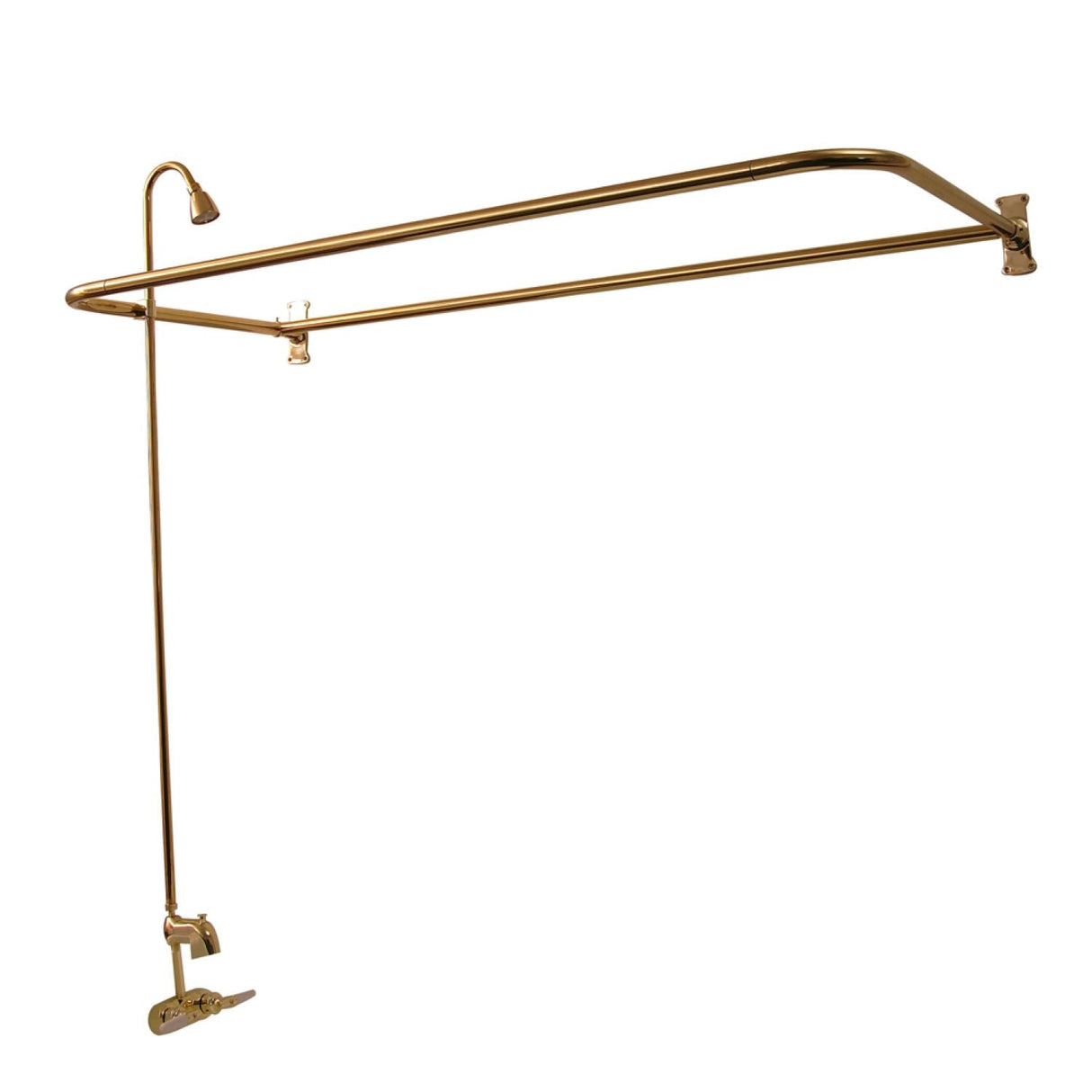 Antonio 55" Cast Iron Roll Top Tub Kit-Polished Brass Accessories