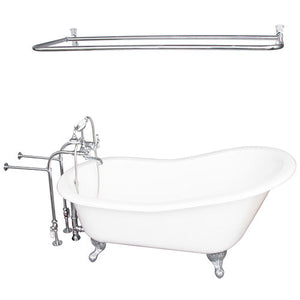 Griffin 61″ Cast Iron Slipper Tub Kit – Polished Chrome Accessories