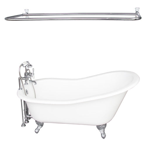 Griffin 61″ Cast Iron Slipper Tub Kit – Polished Chrome Accessories