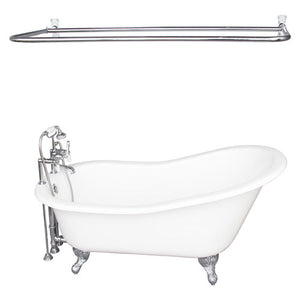 Griffin 61″ Cast Iron Slipper Tub Kit – Polished Chrome Accessories