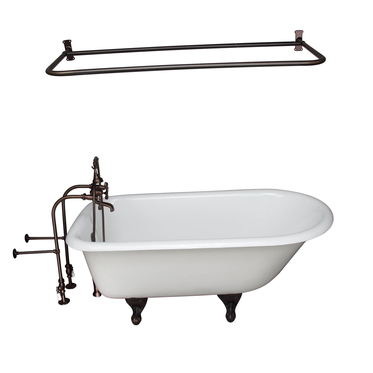 Antonio 55" Cast Iron Roll Top Tub Kit-Oil Rubbed Bronze Accessories