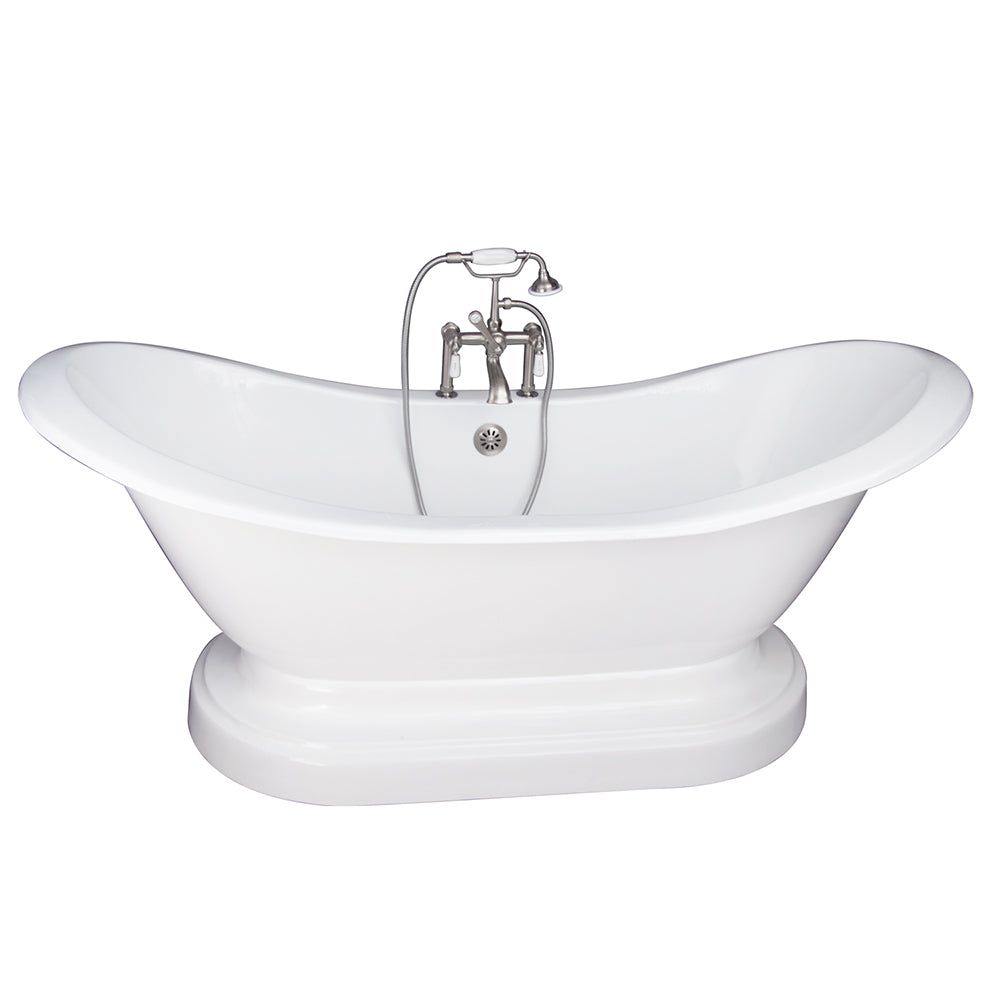 Marshall 72″ Cast Iron Double Slipper Tub Kit – Brushed Nickel Accessories