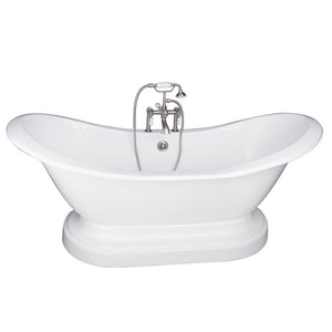 Marshall 72″ Cast Iron Double Slipper Tub Kit – Brushed Nickel Accessories