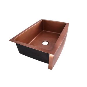 Emelina Single Bowl Copper Apron-Front Sink – 33″