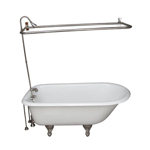 Brocton 65″ Cast Iron Roll Top Tub Kit – Polished Nickel Accessories