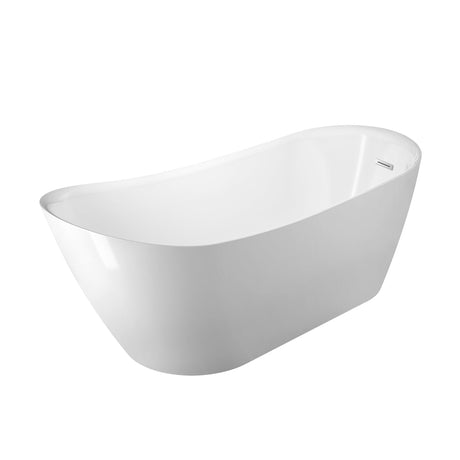 Lovina 66" Acrylic Slipper Tub with Integral Drain and Overflow