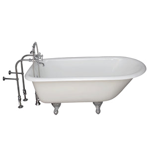 Antonio 55" Cast Iron Roll Top Tub Kit-Polished Chrome Accessories