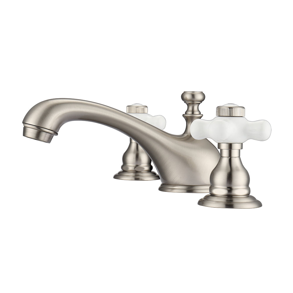 Marsala Widespread Lavatory Faucet with Porcelain Cross Handles