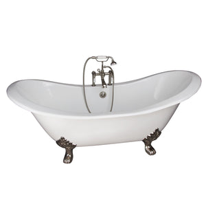 Marshall 72″ Cast Iron Double Slipper Tub Kit – Polished Nickel Accessories