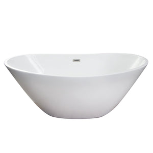 Nickelby 68" Acrylic Double Slipper Tub with Integral Drain and Overflow