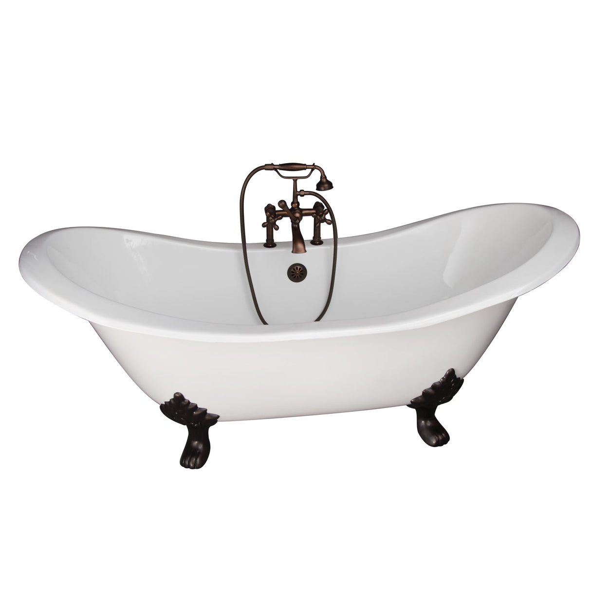 Marshall 72″ Cast Iron Double Slipper Tub Kit – Oil Rubbed Bronze Accessories
