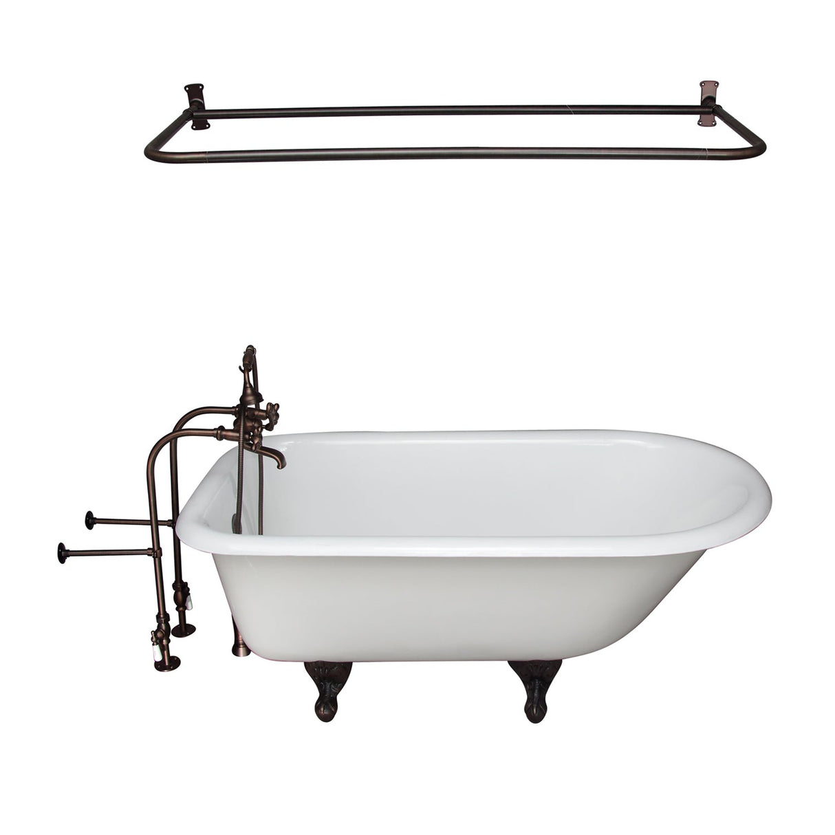 Brocton 65″ Cast Iron Roll Top Tub Kit – Oil Rubbed Bronze Accessories