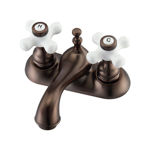 Donata 4" Centerset Lavatory Faucet with Porcelain Cross Handles
