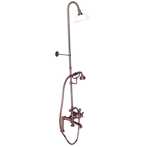 Tub Filler with Diverter Hand-Held Shower and Riser