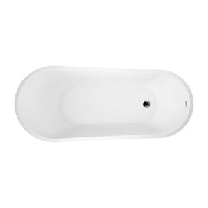 Malinda 65" Acrylic Slipper Tub with Integral Drain and Overflow