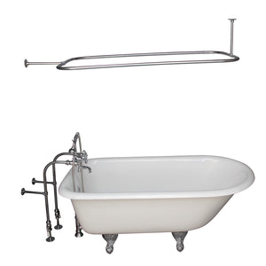 Brocton 65″ Cast Iron Roll Top Tub Kit – Polished Chrome Accessories