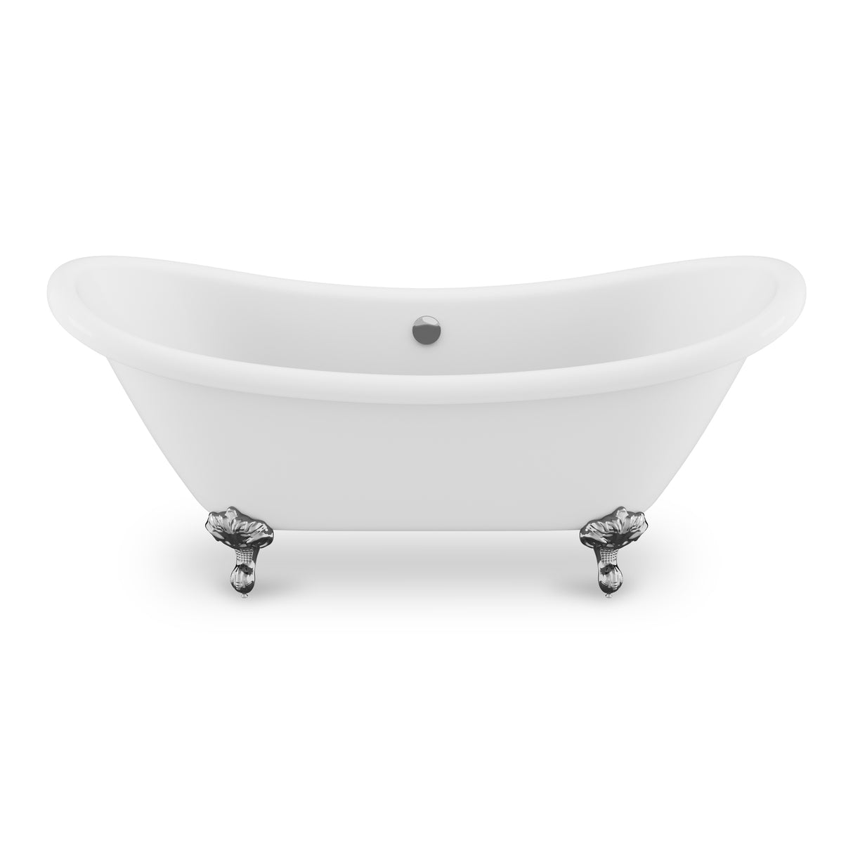 ANZZI FT-AZ132CH Falco 5.8 ft. Claw Foot One Piece Acrylic Freestanding Soaking Bathtub in Glossy White with Polished Chrome Feet