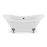 ANZZI FT-AZ132CH Falco 5.8 ft. Claw Foot One Piece Acrylic Freestanding Soaking Bathtub in Glossy White with Polished Chrome Feet