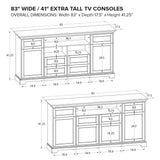 Howard Miller 83" Wide / 41" Extra Tall TV Console XT83D