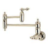 Kingston Brass KS3106AL Restoration Wall Mount Pot Filler Kitchen Faucet, Polished Nickel