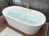 ANZZI FT-AZ201 Sofi 5.6 ft. Center Drain Whirlpool and Air Bath Tub in White