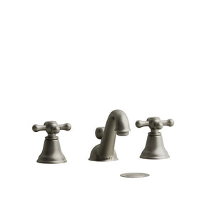Classic Widespread Lavatory Faucet - Brushed Nickel with Cross Handles | Model Number: GN08+BN