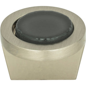Atlas Homewares Spa Black Round Knob 1 1/4 Inch Brushed Nickel