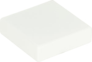 Atlas Homewares Thin Square Knob 1 1/4 Inch High White Gloss