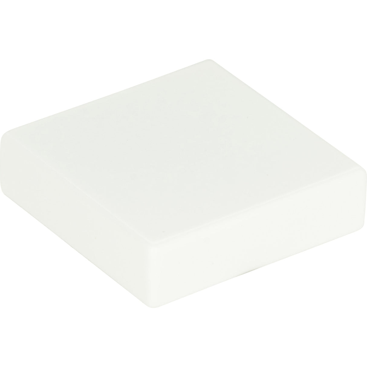 Atlas Homewares Thin Square Knob 1 1/4 Inch High White Gloss