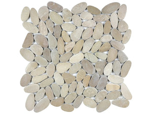 Zen Driftwood Tan Flat Matte Pebble Mosaics. 1 Sheet = Sq. Ft. (76-463)