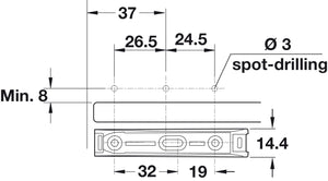 Häfele 356.12.305 Latch, K Push Tech Concealed, Long, With Magnet, anthracite