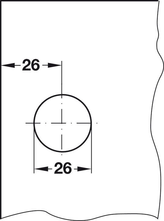 Häfele 233.17.600 Timberline - Glass Door Lock, Vertical Installation, modular removable core locking system, Matte nickel